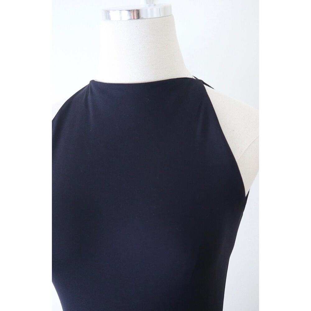 Vintage 1990s Ralph Lauren Collection Size 4 Rayon Jersey Maxi Navy Blue - Picture 4 of 12
